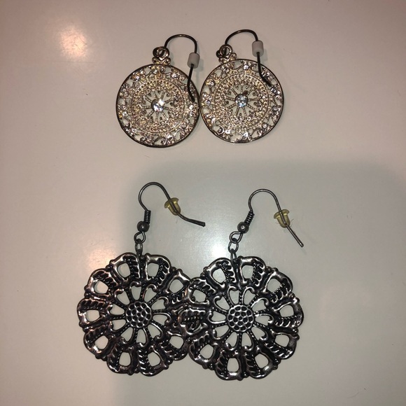 Mandees Silver Statement Earrings- 3 Pack - Picture 2 of 5